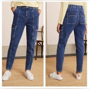 Boden Utility Tapered Leg Cargo Jeans in Blue size 16-18
